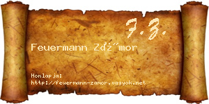 Feuermann Zámor névjegykártya
